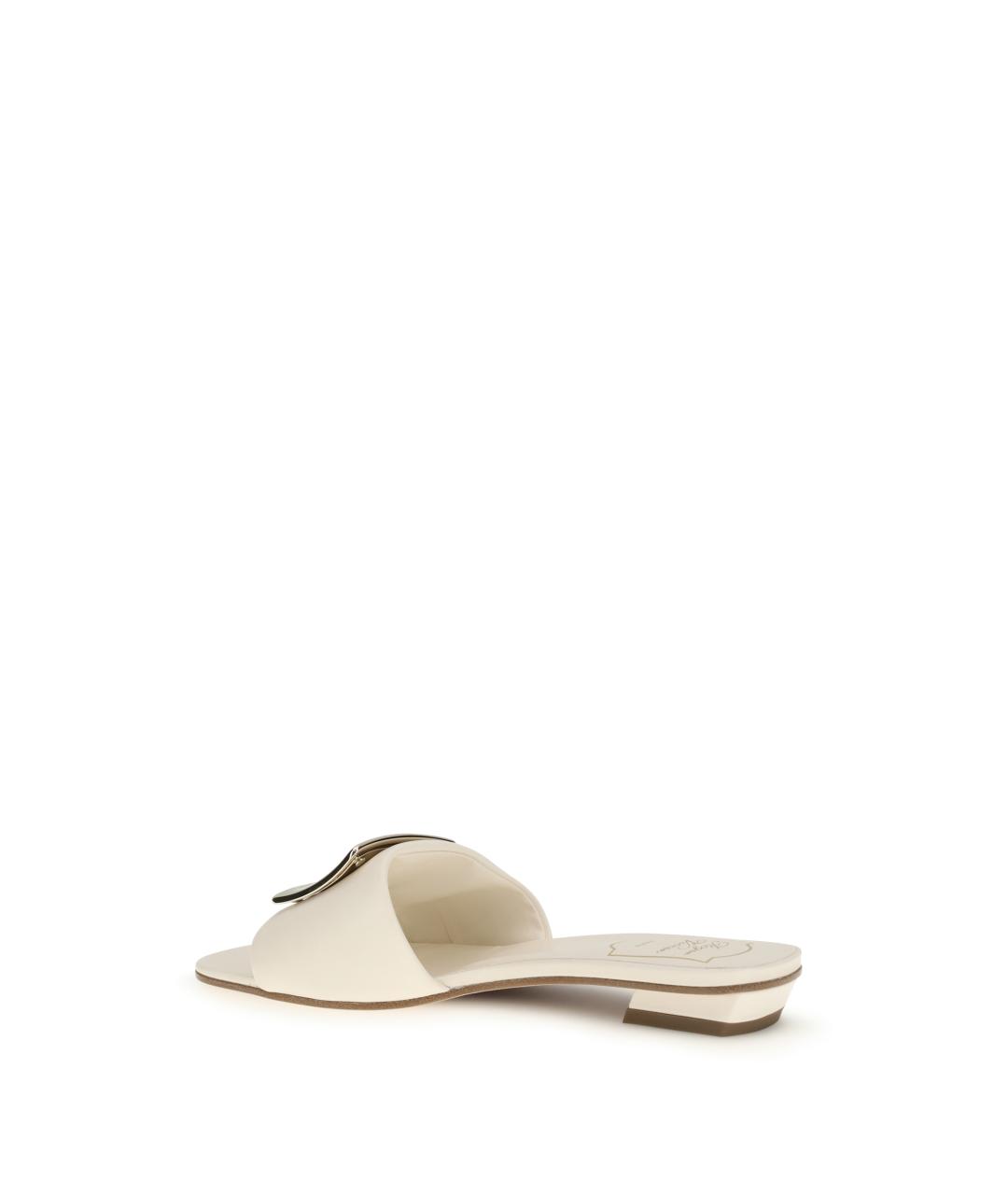 ROGER VIVIER Бежевые кожаные сандалии, фото 2