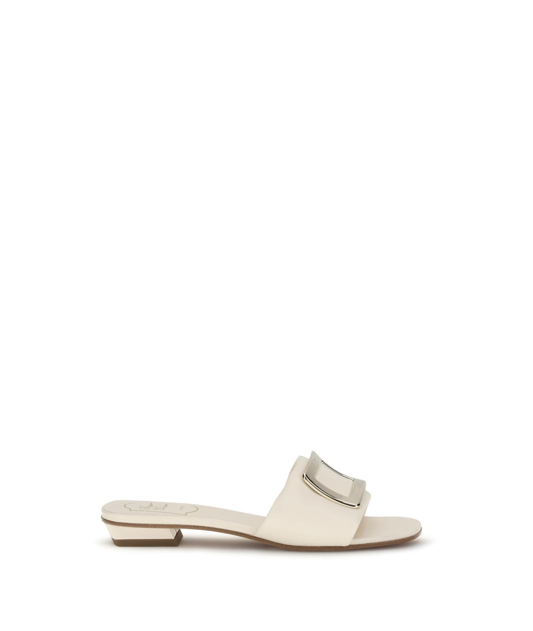 ROGER VIVIER Бежевые кожаные сандалии, фото 1