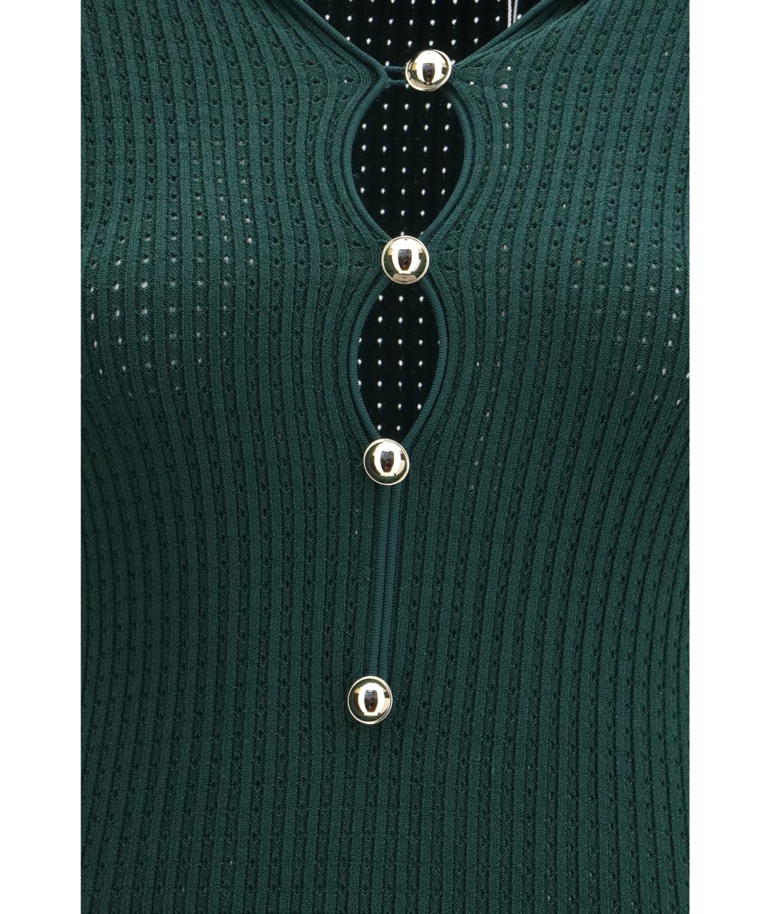 SELF-PORTRAIT Зеленые вискозное повседневное платье, фото 3