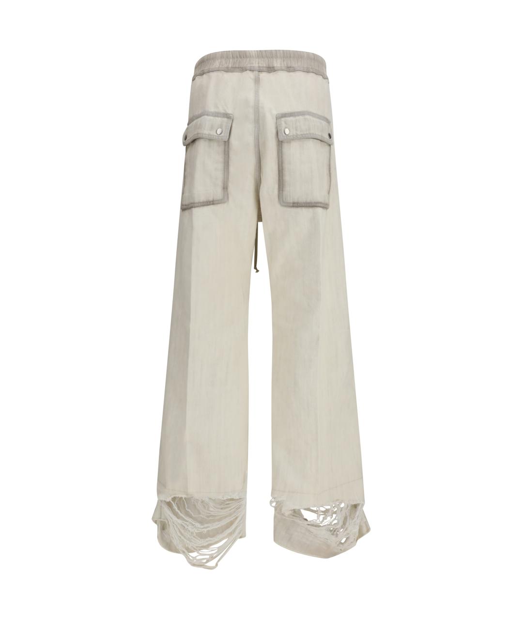 RICK OWENS Белые хлопковые прямые джинсы, фото 2