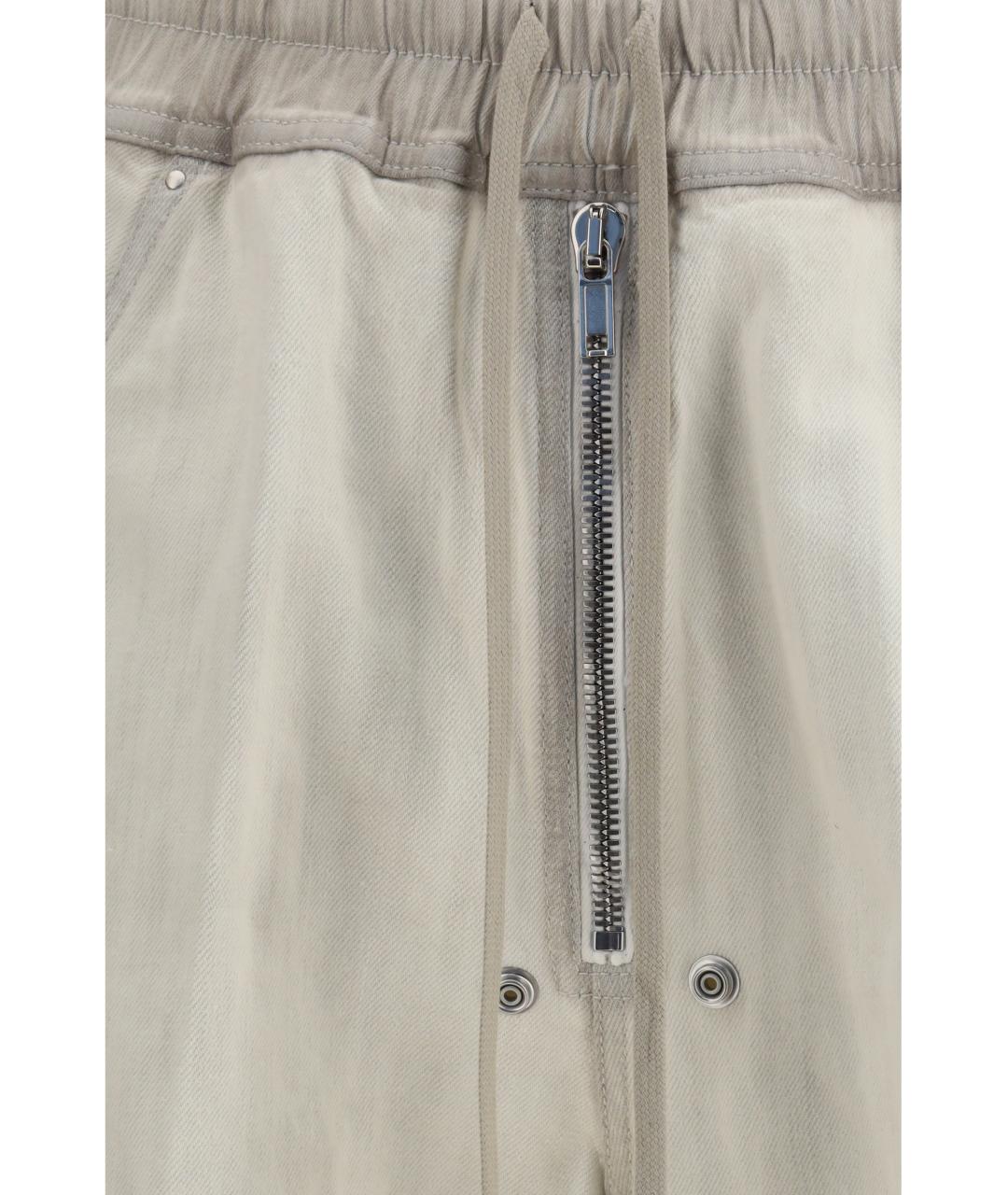 RICK OWENS Белые хлопковые прямые джинсы, фото 3