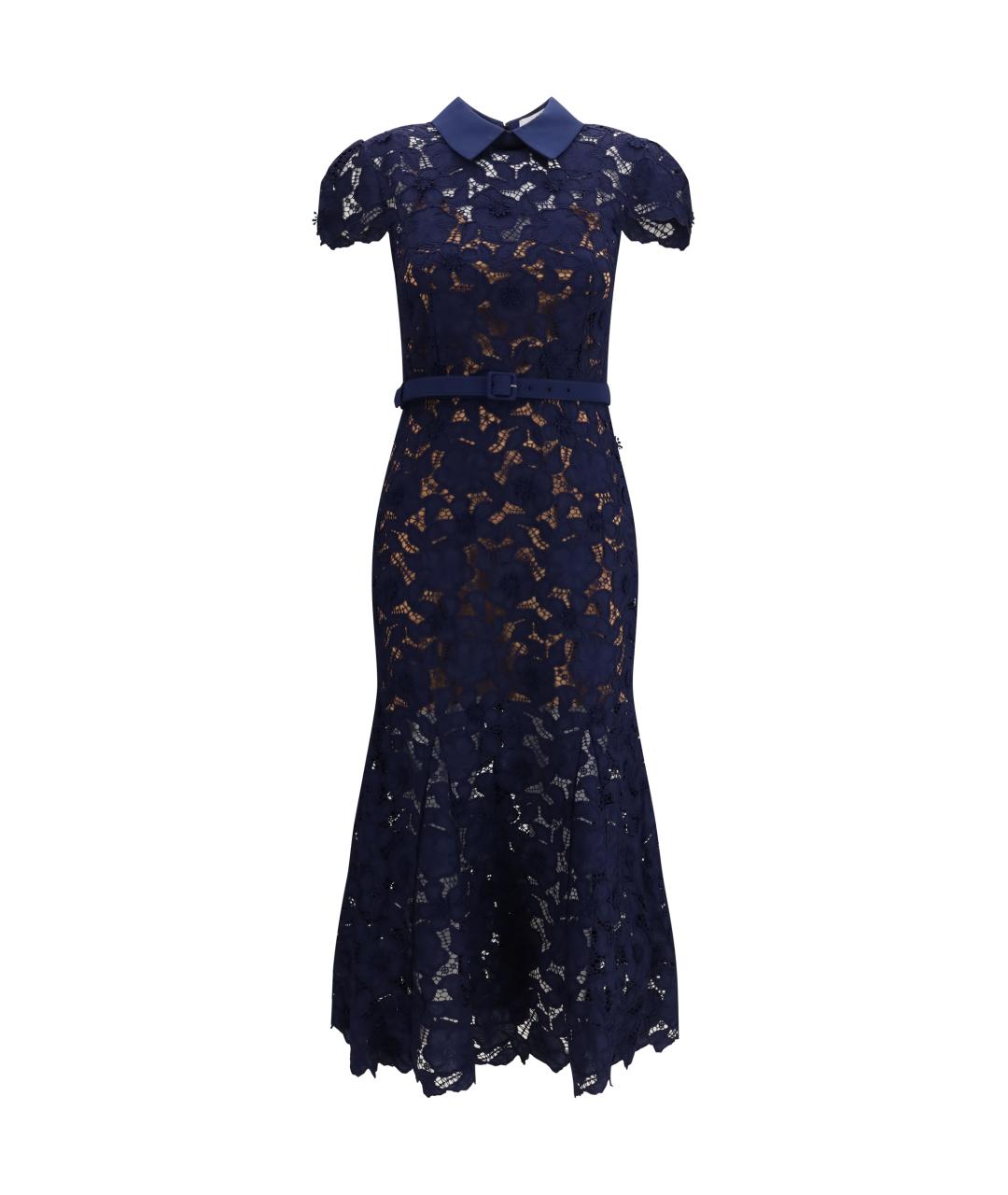 SELF-PORTRAIT Темно-синее повседневное платье, фото 1