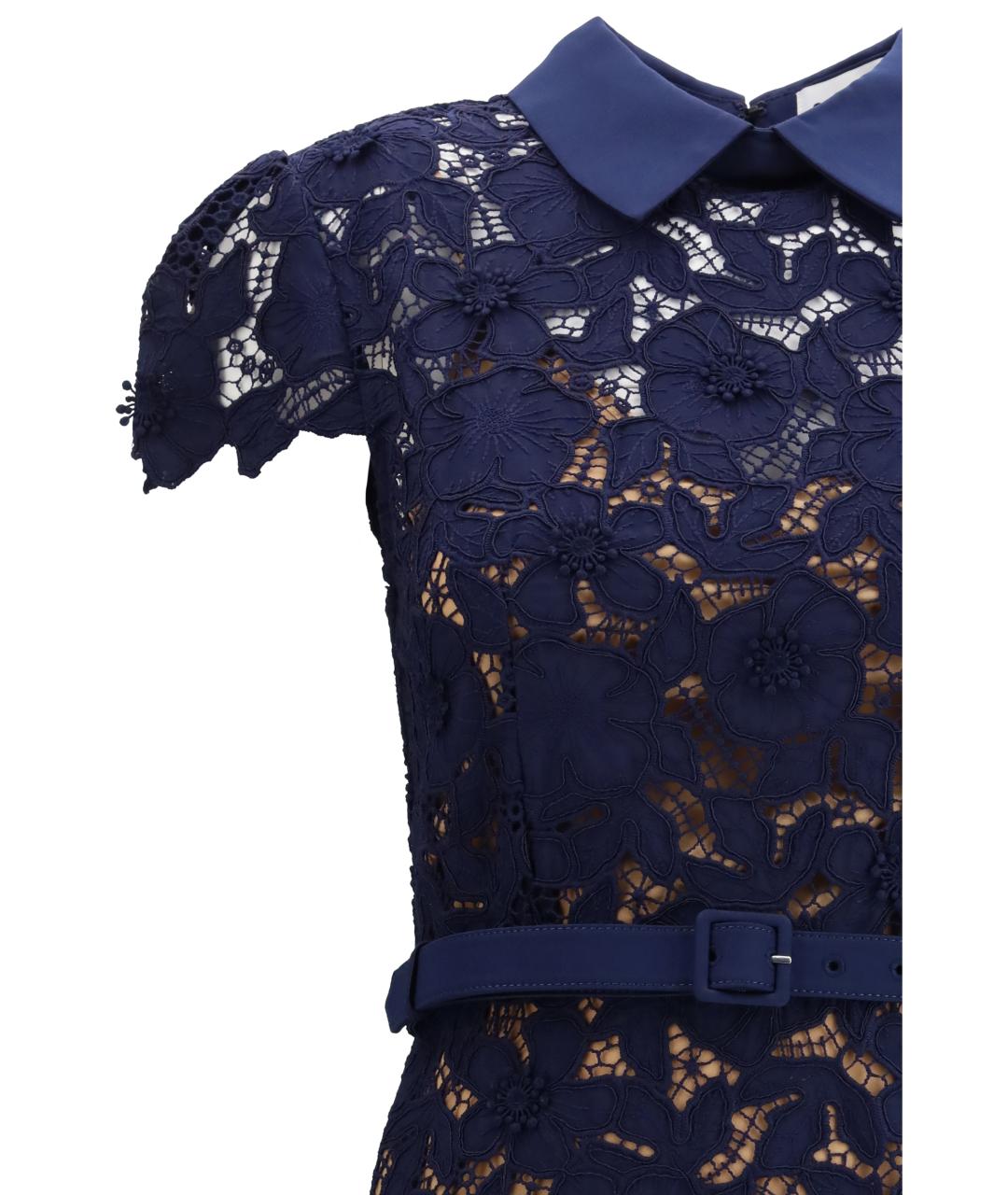 SELF-PORTRAIT Темно-синее повседневное платье, фото 3