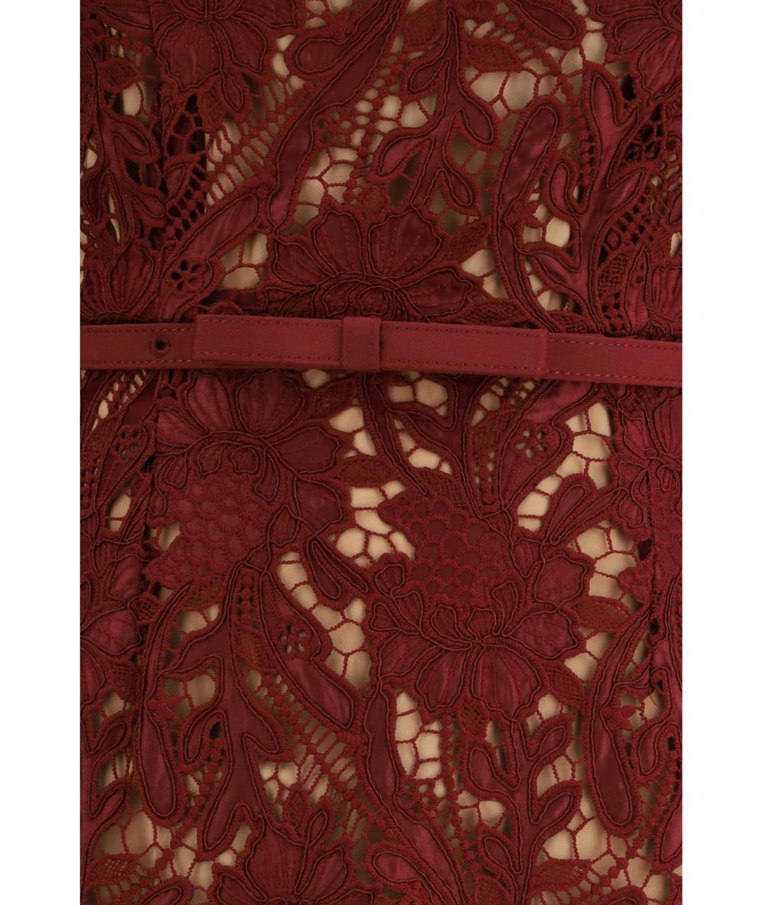 SELF-PORTRAIT Бордовое повседневное платье, фото 3