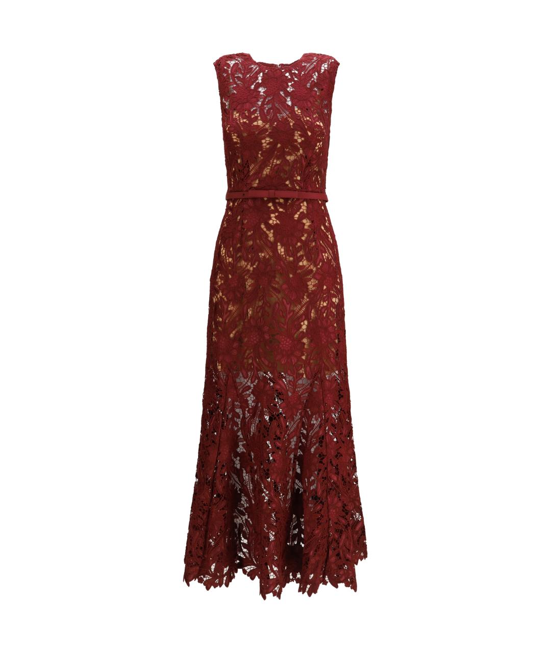 SELF-PORTRAIT Бордовое повседневное платье, фото 1