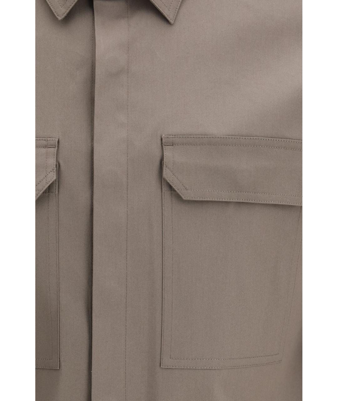 RICK OWENS Серая хлопковая кэжуал рубашка, фото 3