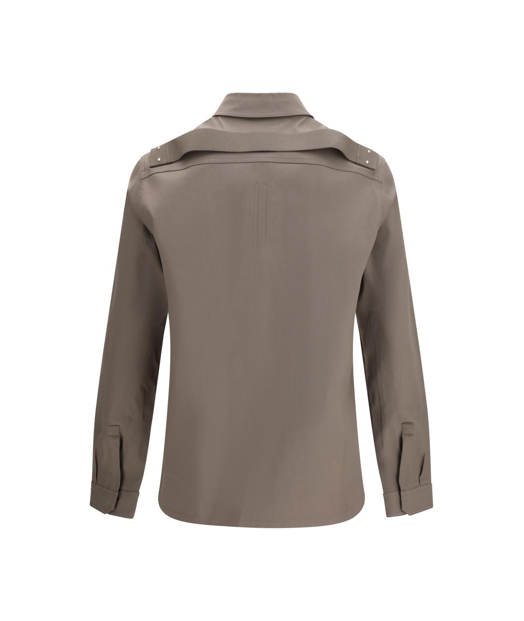 RICK OWENS Серая хлопковая кэжуал рубашка, фото 2