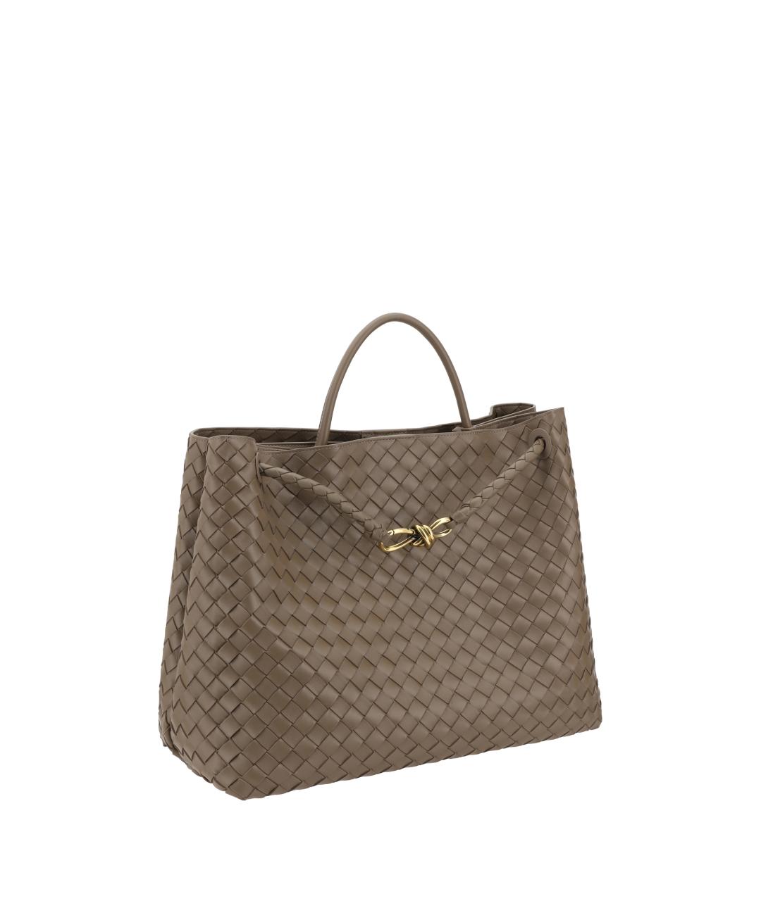 BOTTEGA VENETA Бежевая кожаная сумка тоут, фото 2