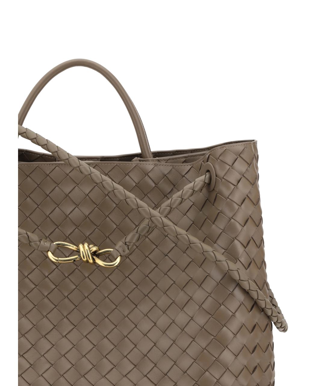 BOTTEGA VENETA Бежевая кожаная сумка тоут, фото 4