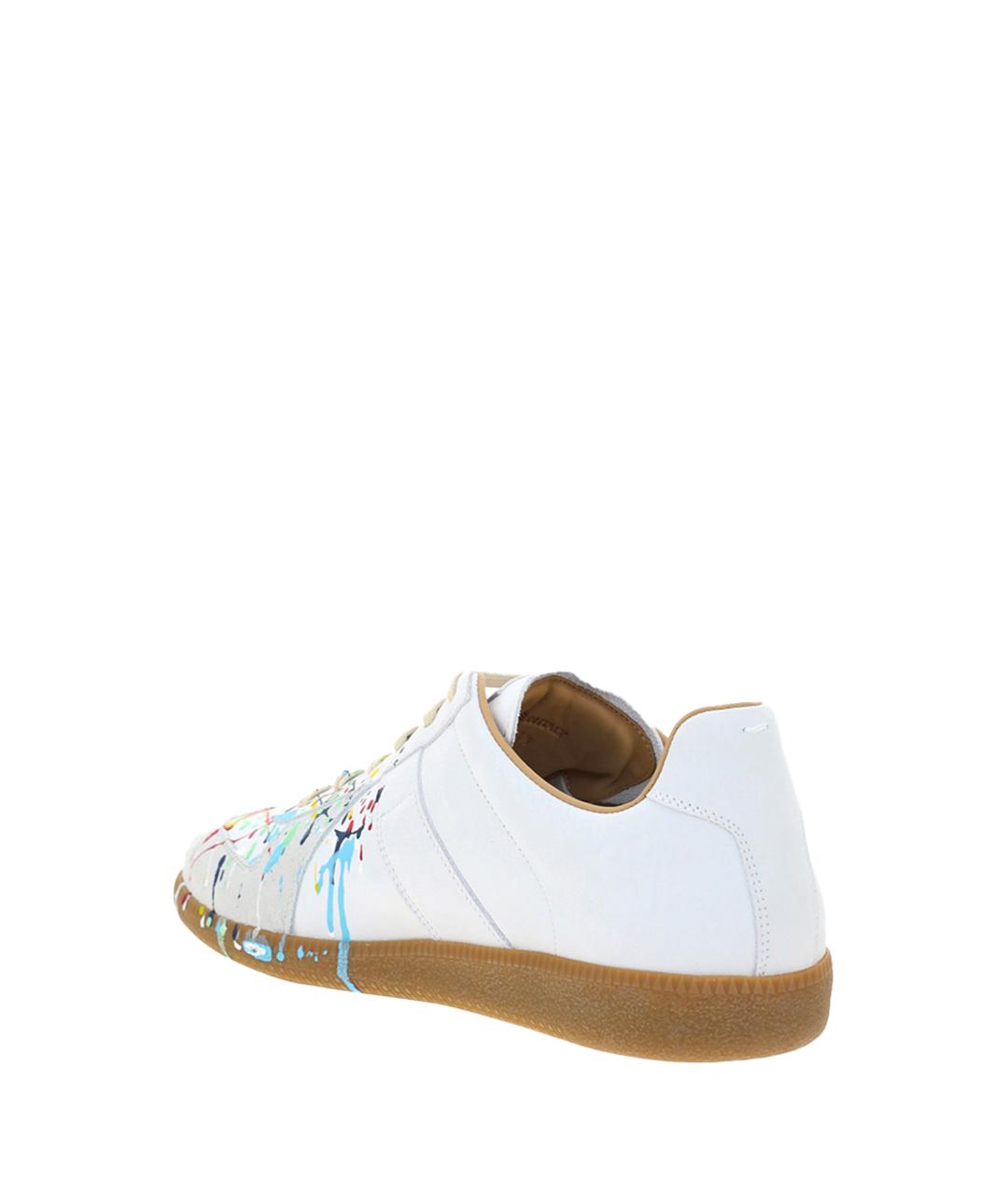 MAISON MARGIELA Белые кожаные низкие кроссовки / кеды, фото 3