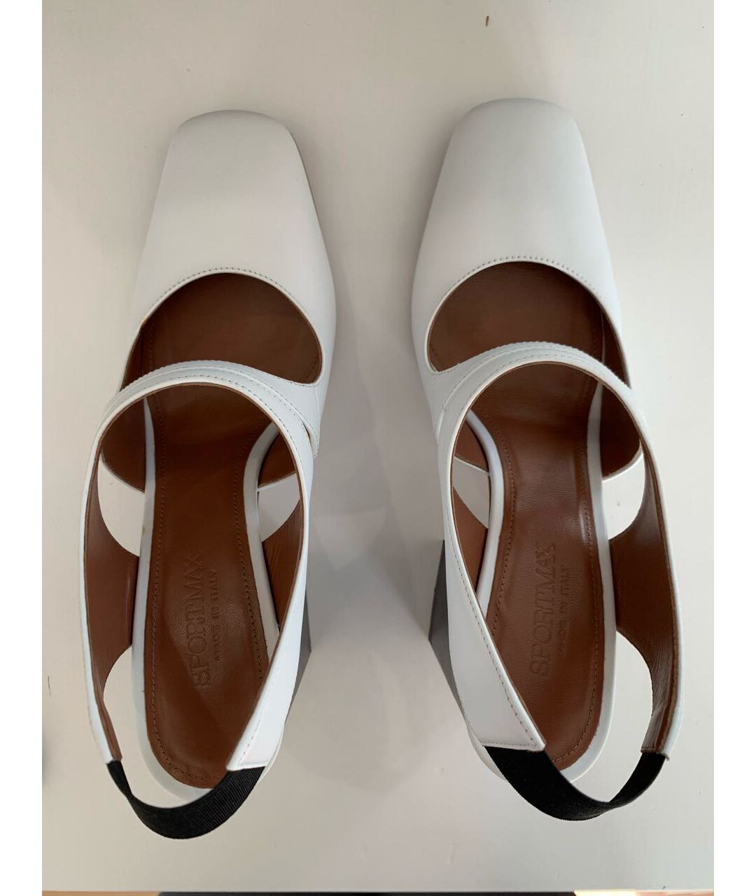 SPORTMAX Белые кожаные туфли, фото 3