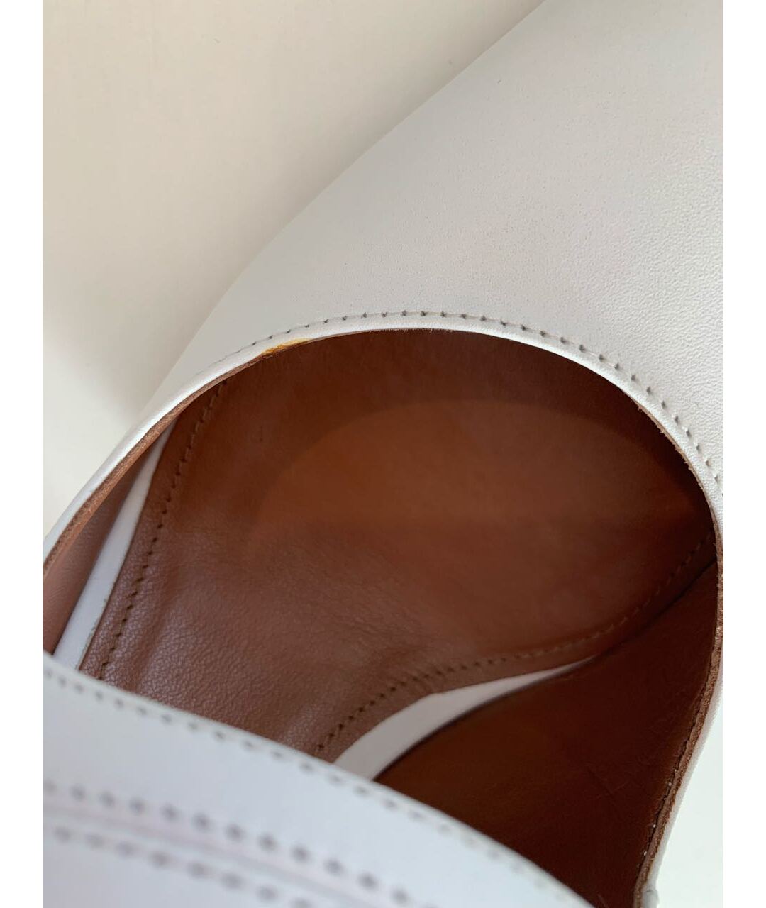 SPORTMAX Белые кожаные туфли, фото 6