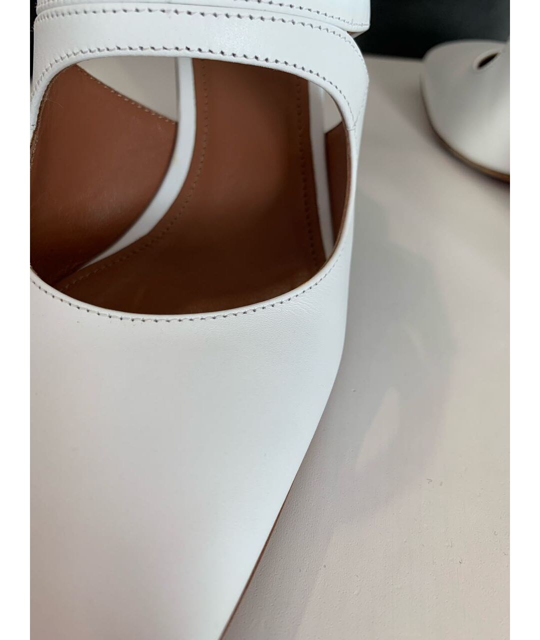 SPORTMAX Белые кожаные туфли, фото 7