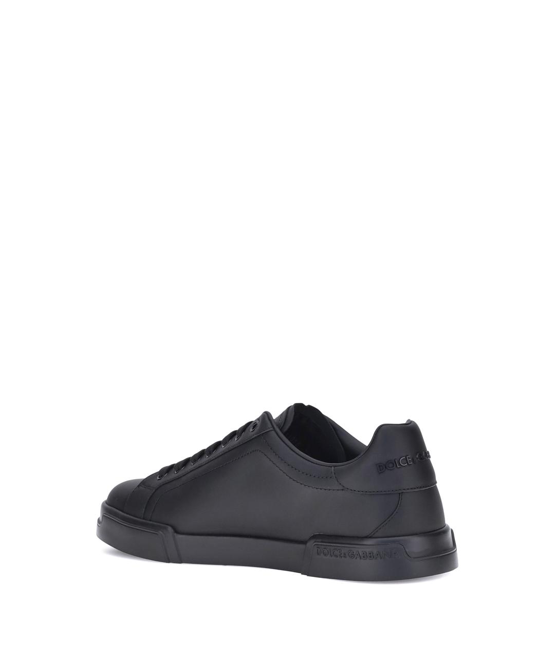 DOLCE&GABBANA Черные кожаные низкие кроссовки / кеды, фото 3