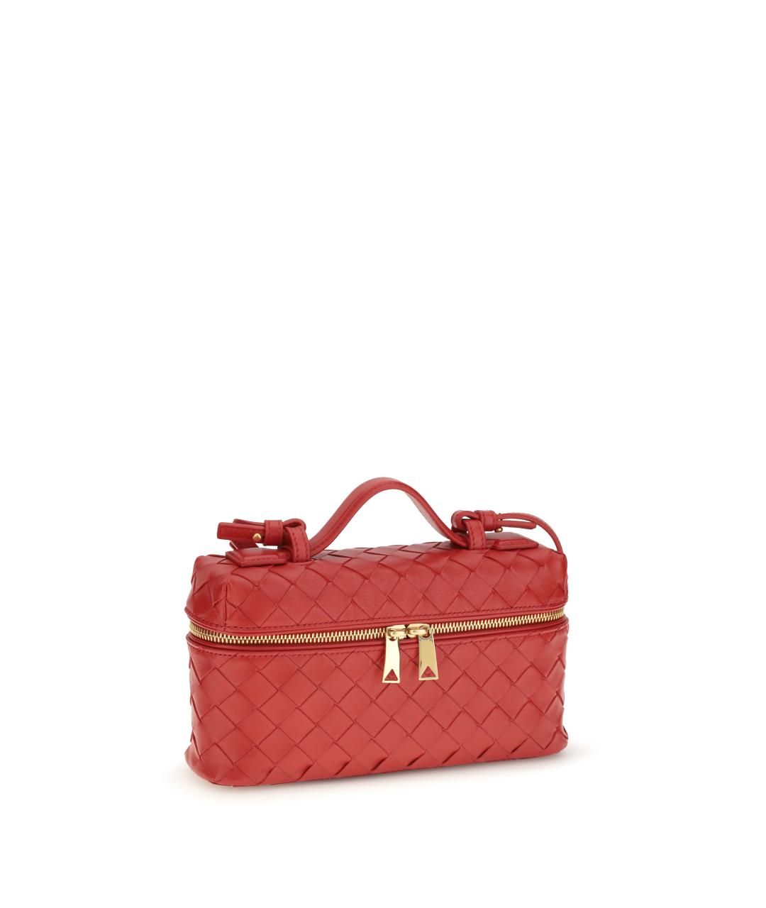 BOTTEGA VENETA Красная кожаная сумка через плечо, фото 2