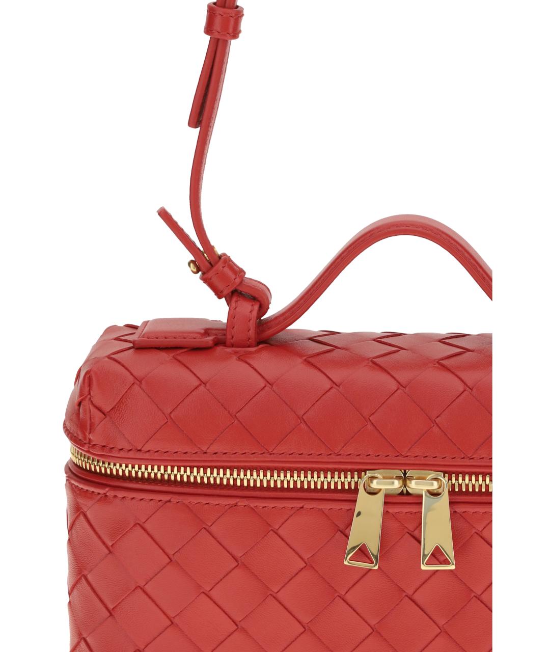 BOTTEGA VENETA Красная кожаная сумка через плечо, фото 4