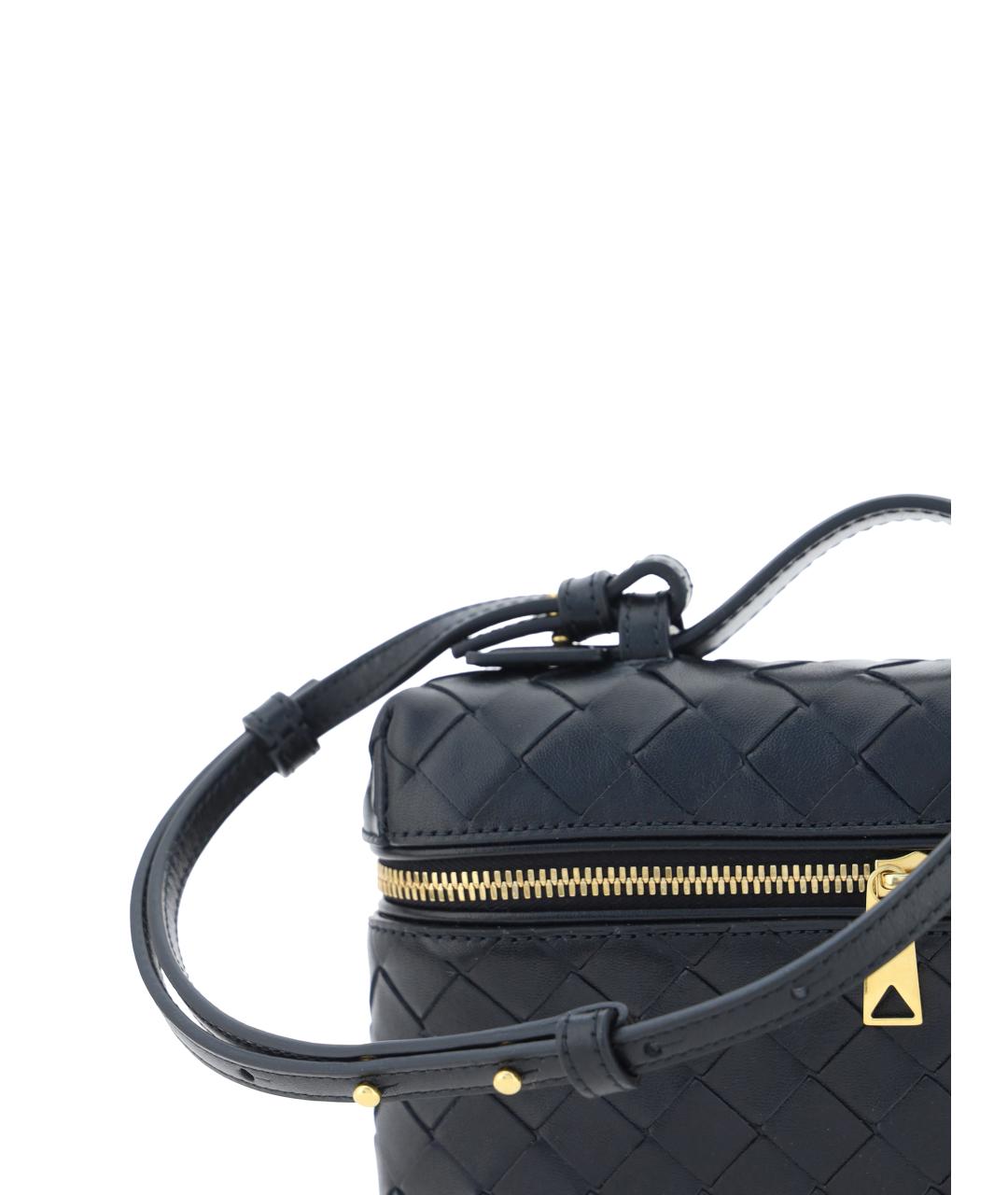 BOTTEGA VENETA Черная кожаная сумка через плечо, фото 4