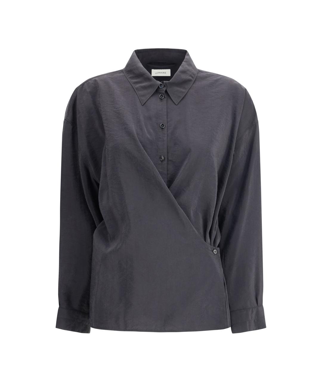 LEMAIRE Черная шелковая рубашка, фото 1