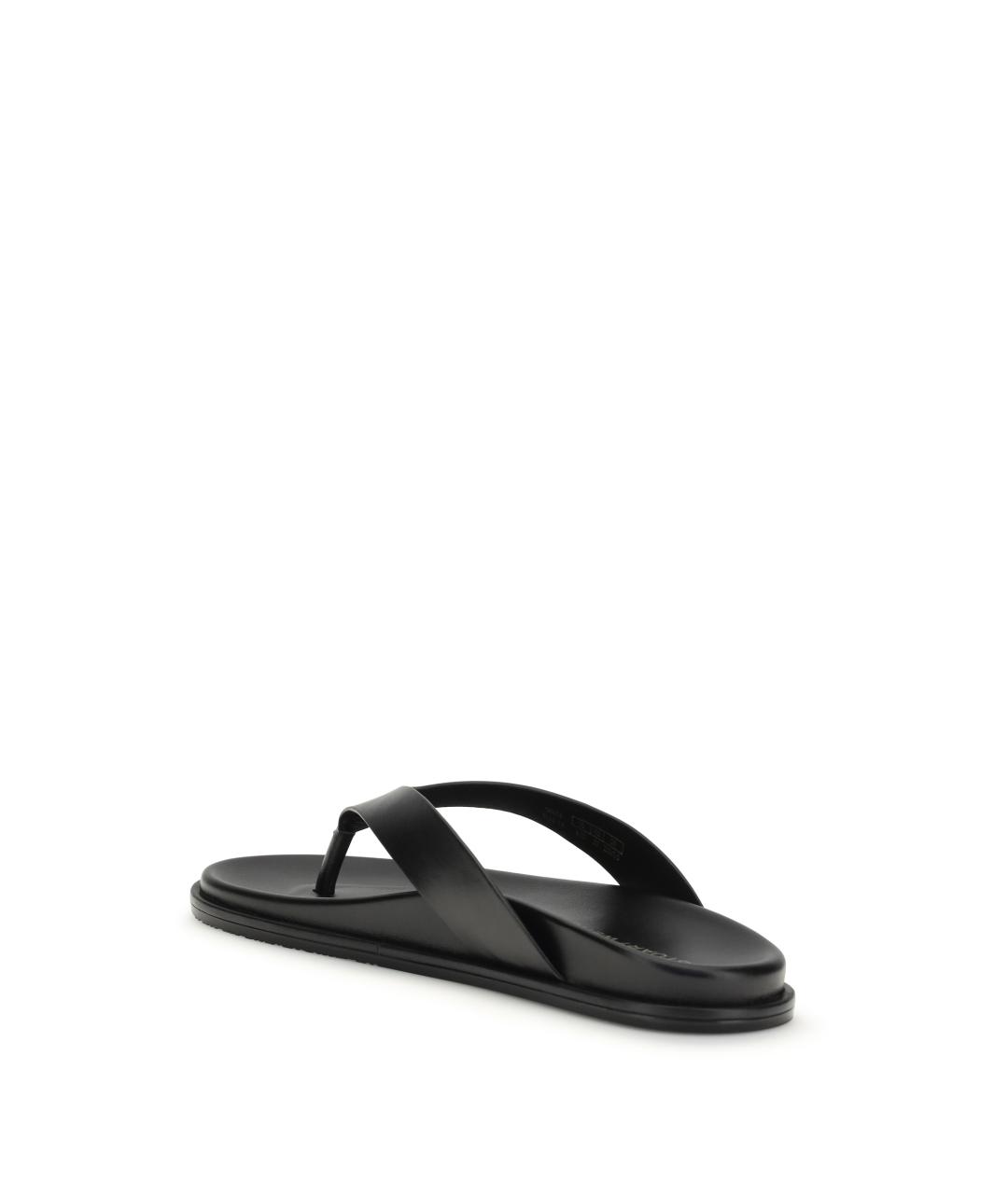 STUART WEITZMAN Черные кожаные шлепанцы, фото 3