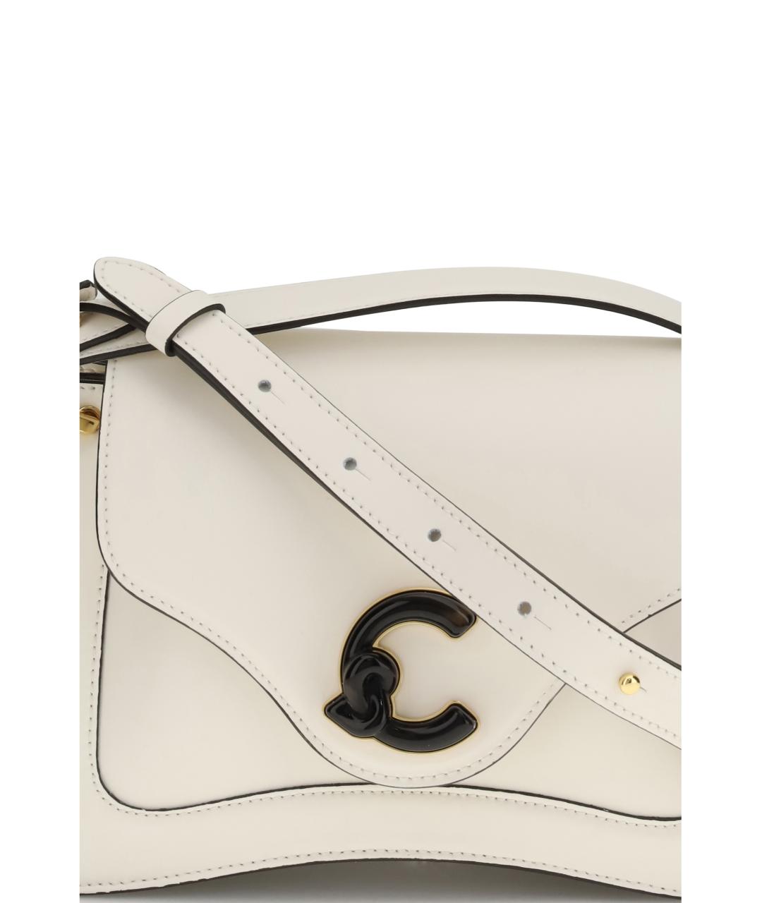 COCCINELLE Белая кожаная сумка с короткими ручками, фото 4