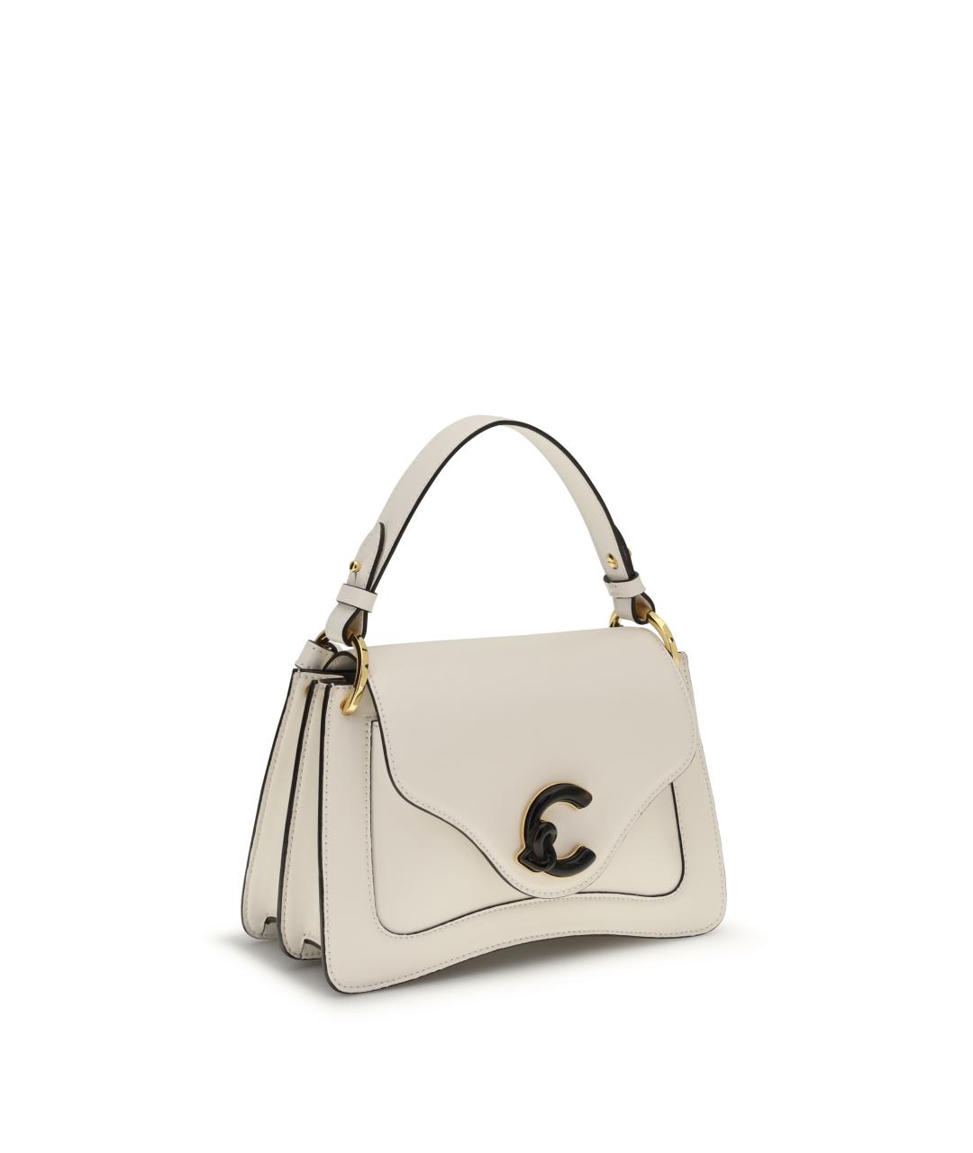 COCCINELLE Белая кожаная сумка с короткими ручками, фото 2