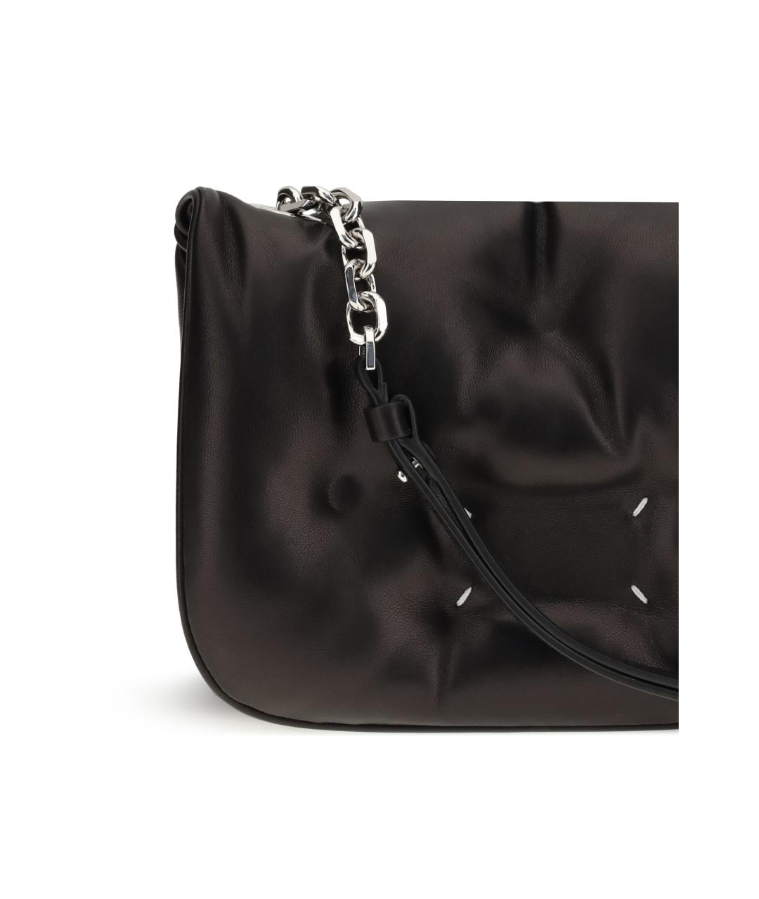 MAISON MARGIELA Черная кожаная сумка через плечо, фото 4