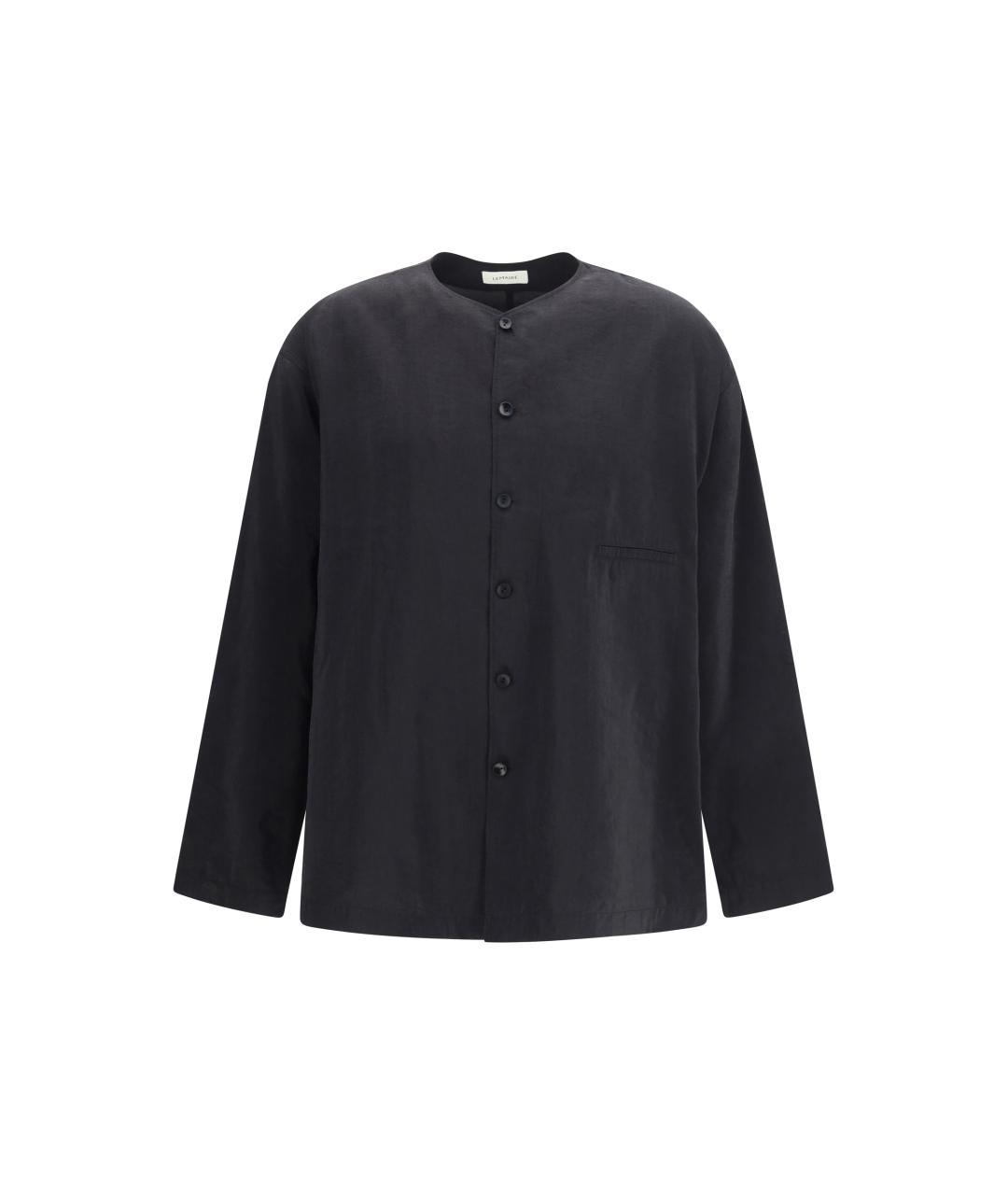 LEMAIRE Черная шелковая классическая рубашка, фото 1