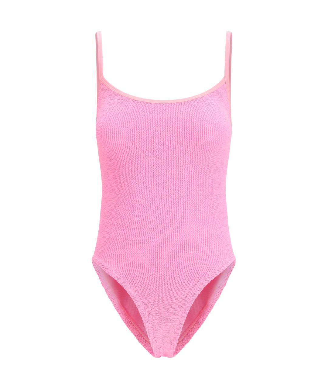 HUNZA G Розовый полиамидовый купальник, фото 1