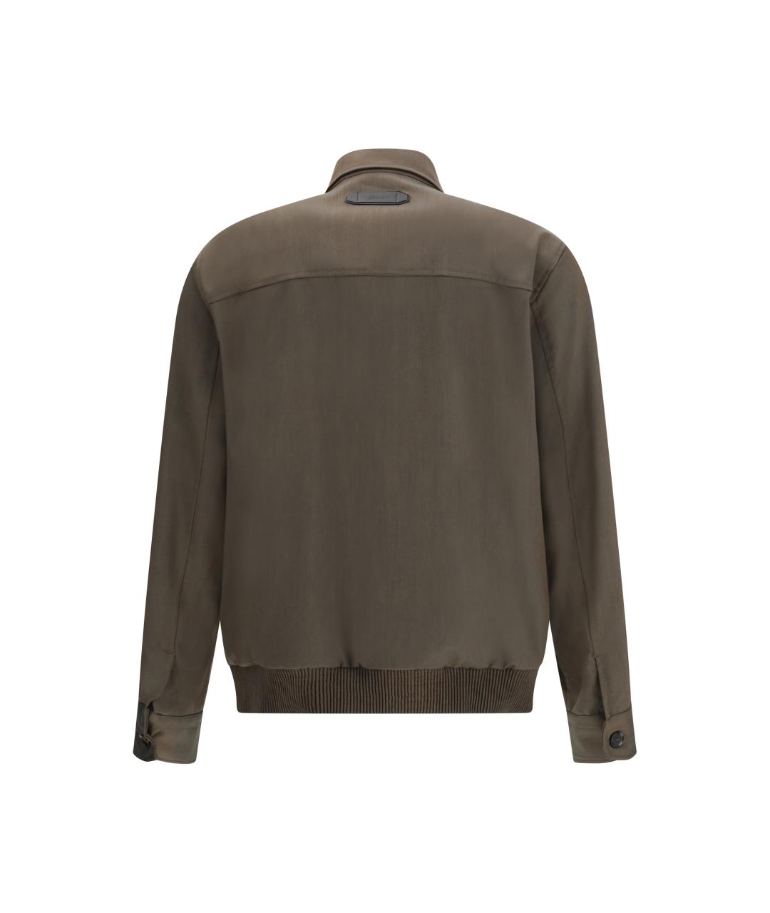 BRIONI Хаки шерстяная куртка, фото 2