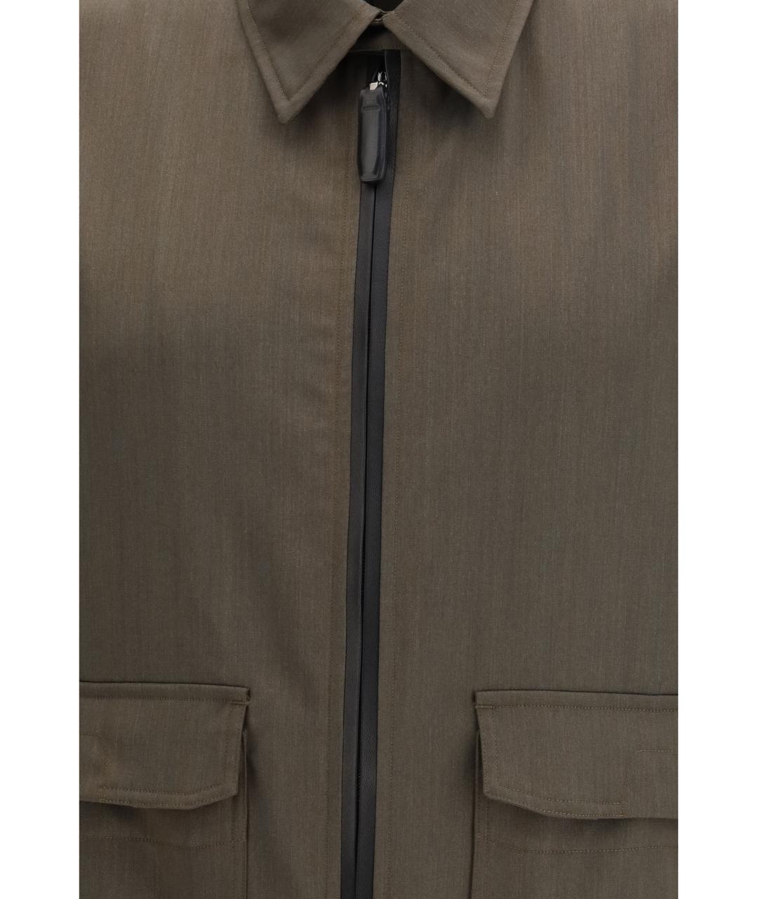 BRIONI Хаки шерстяная куртка, фото 3