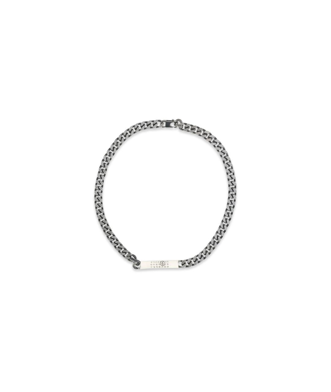 MM6 MAISON MARGIELA Серебряное металлическое колье, фото 1