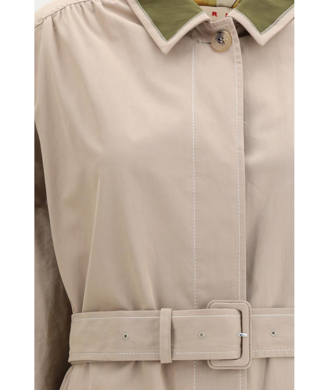 MARNI Бежевый хлопковый тренч/плащ, фото 3