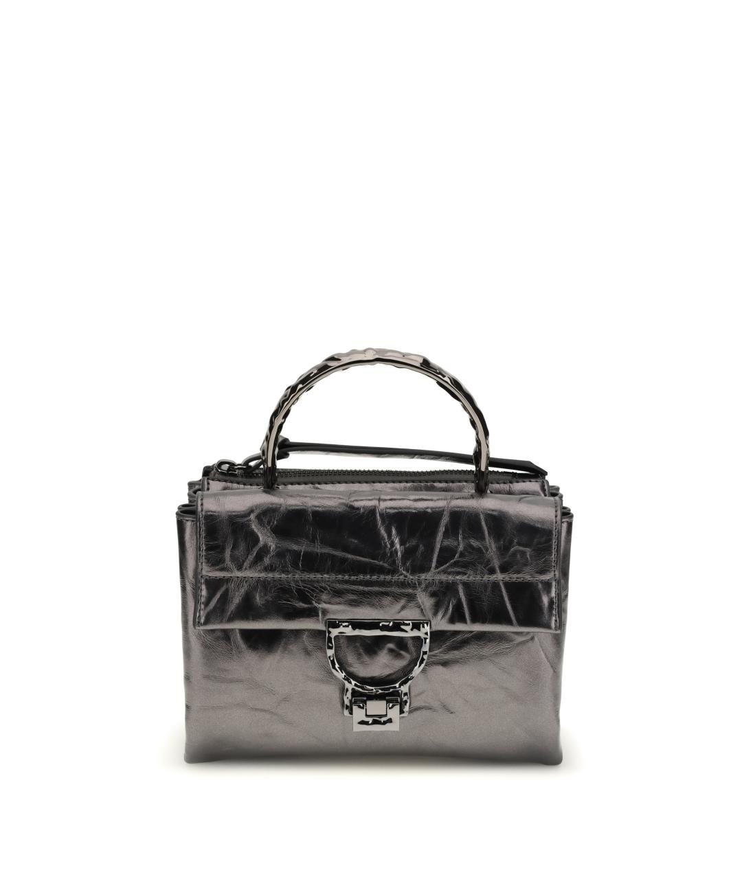 COCCINELLE Серая кожаная сумка через плечо, фото 1