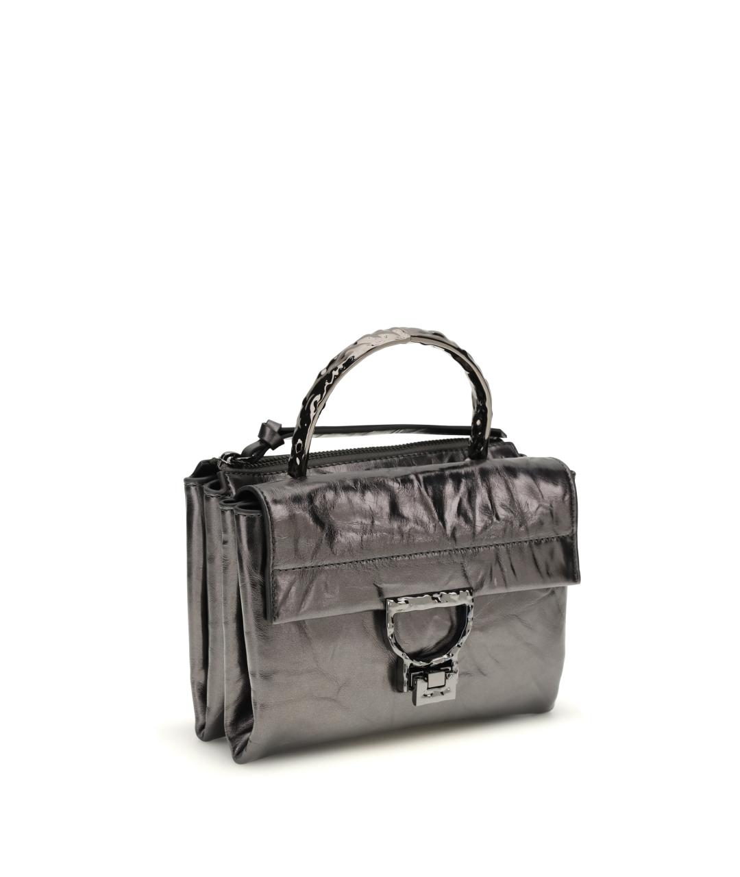 COCCINELLE Серая кожаная сумка через плечо, фото 2