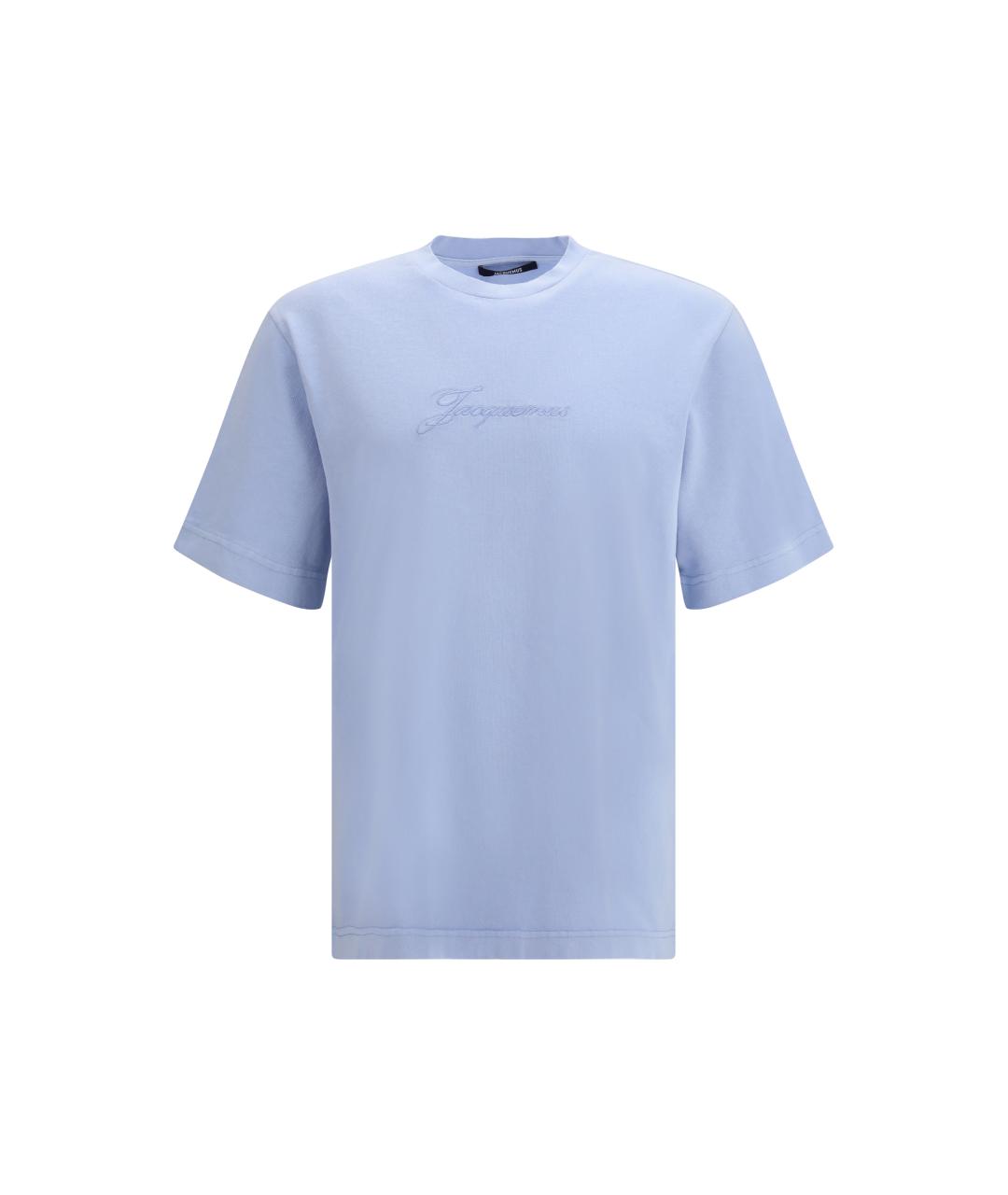JACQUEMUS Голубая хлопковая футболка, фото 1