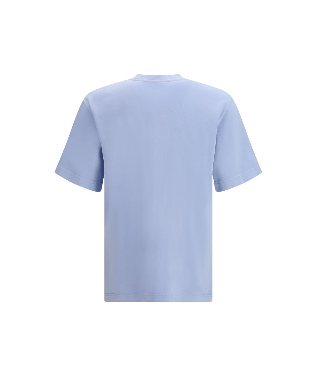 JACQUEMUS Голубая хлопковая футболка, фото 2