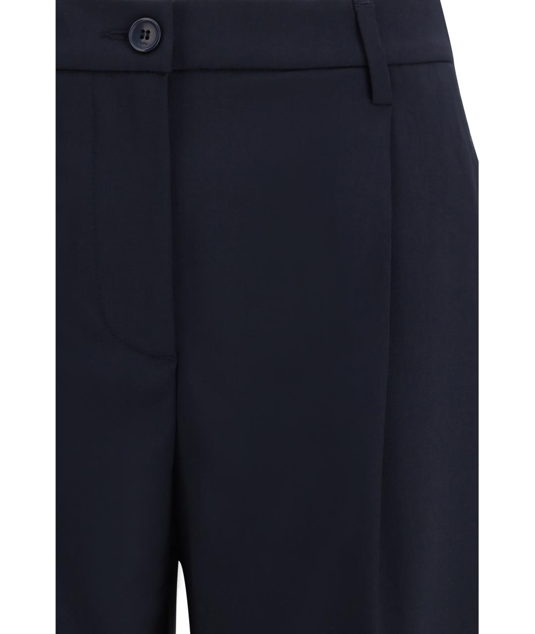 Cruna Черные шерстяные прямые брюки, фото 3