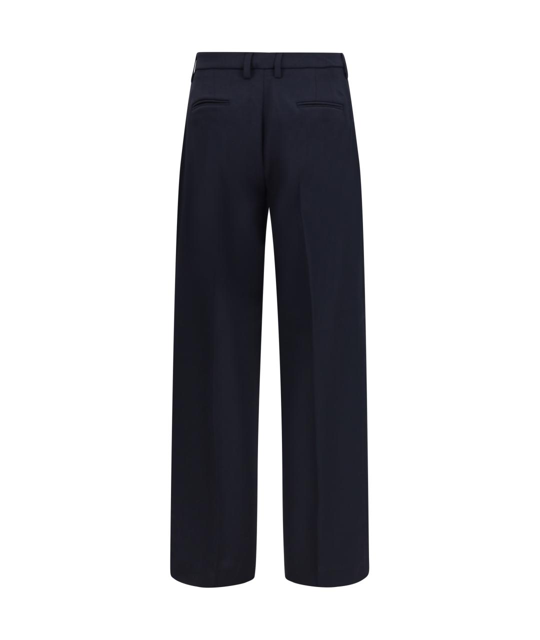 Cruna Черные шерстяные прямые брюки, фото 2