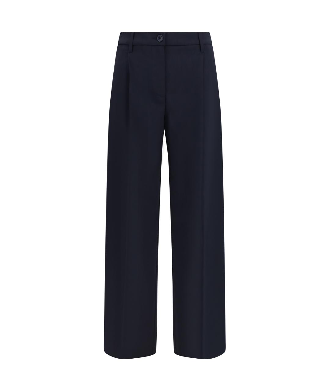 Cruna Черные шерстяные прямые брюки, фото 1