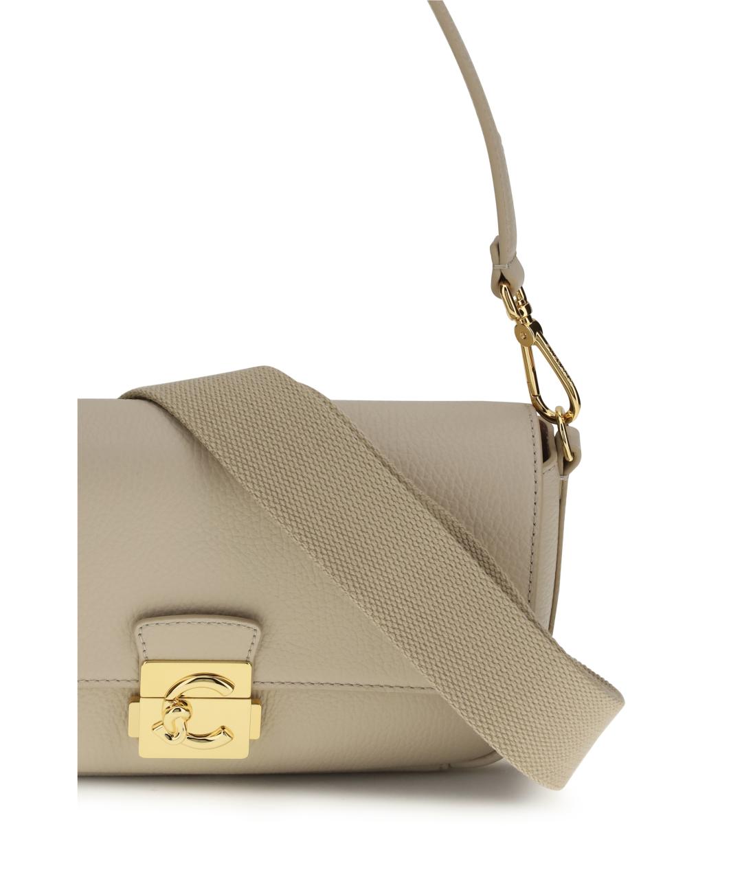 COCCINELLE Серая кожаная сумка через плечо, фото 4