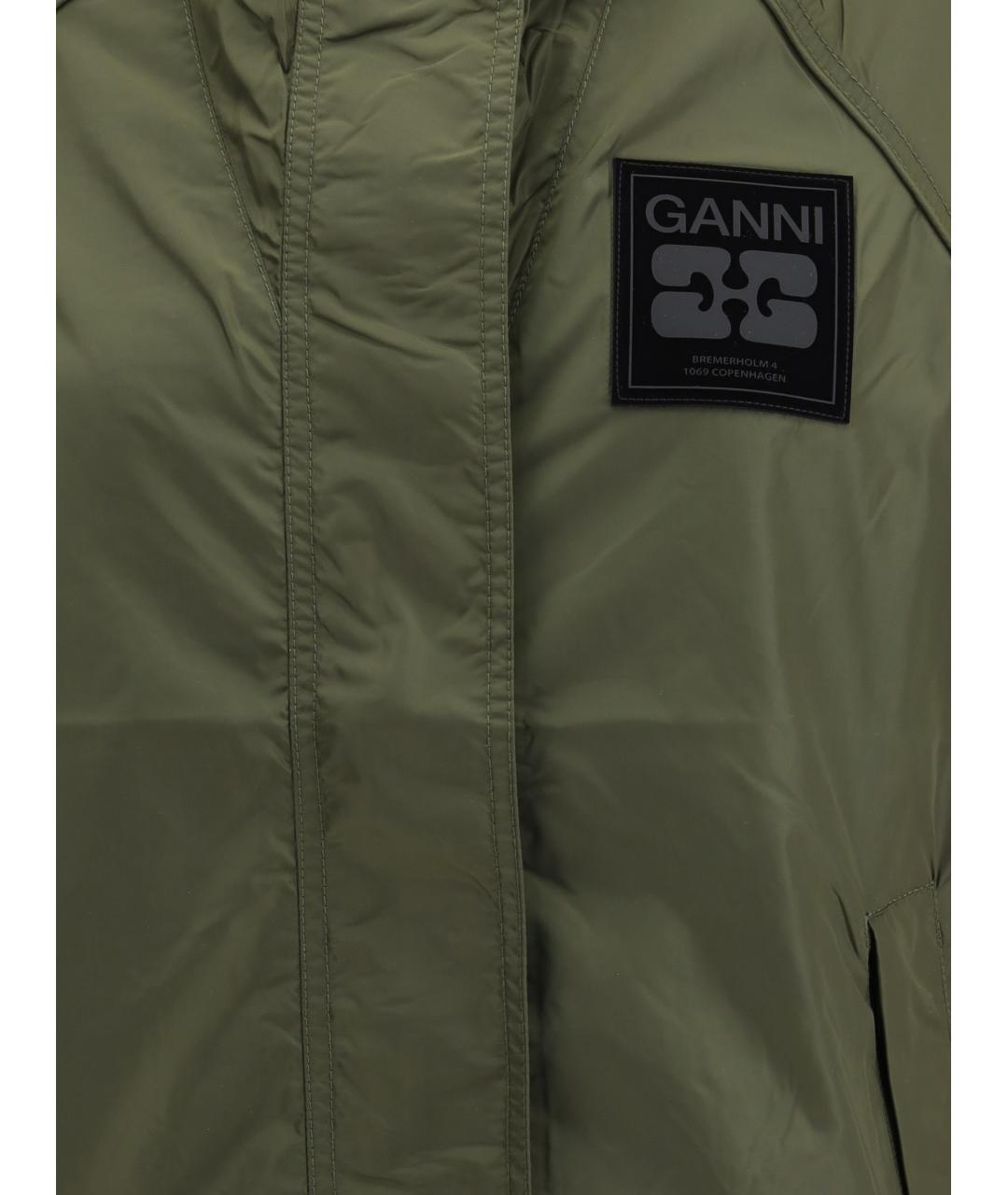 GANNI Зеленая полиамидовая куртка, фото 3
