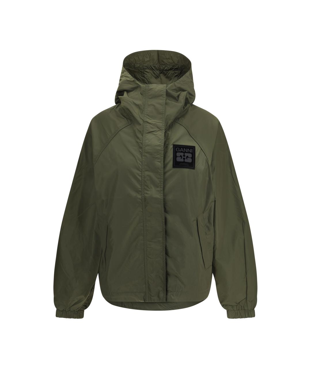 GANNI Зеленая полиамидовая куртка, фото 1
