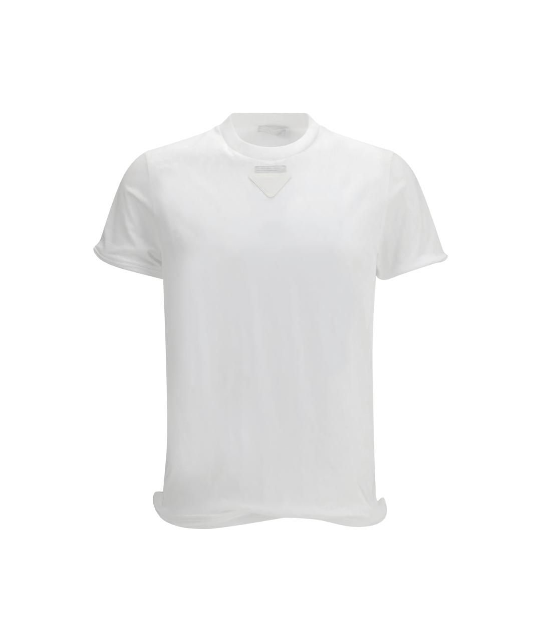 PRADA Белая хлопковая футболка, фото 1