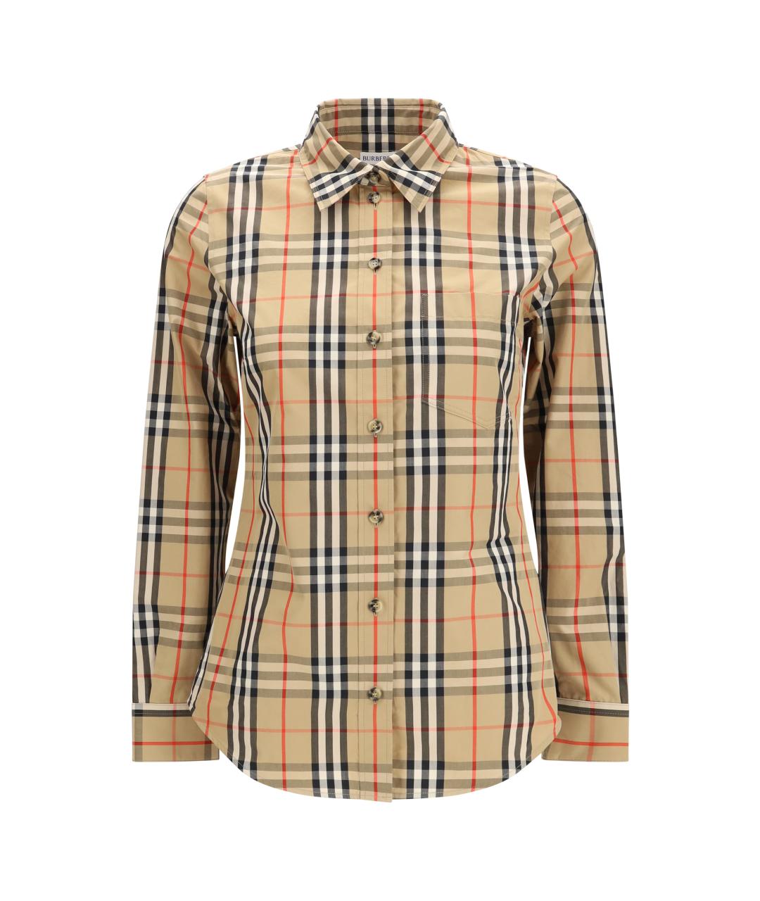 BURBERRY Бежевая хлопковая рубашка, фото 1