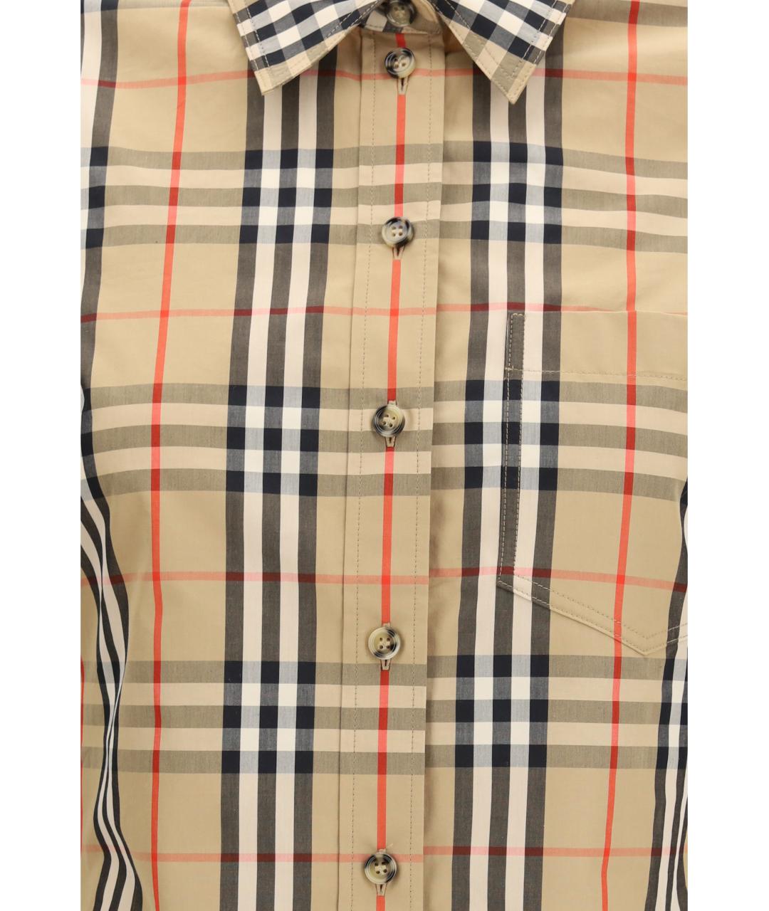 BURBERRY Бежевая хлопковая рубашка, фото 3