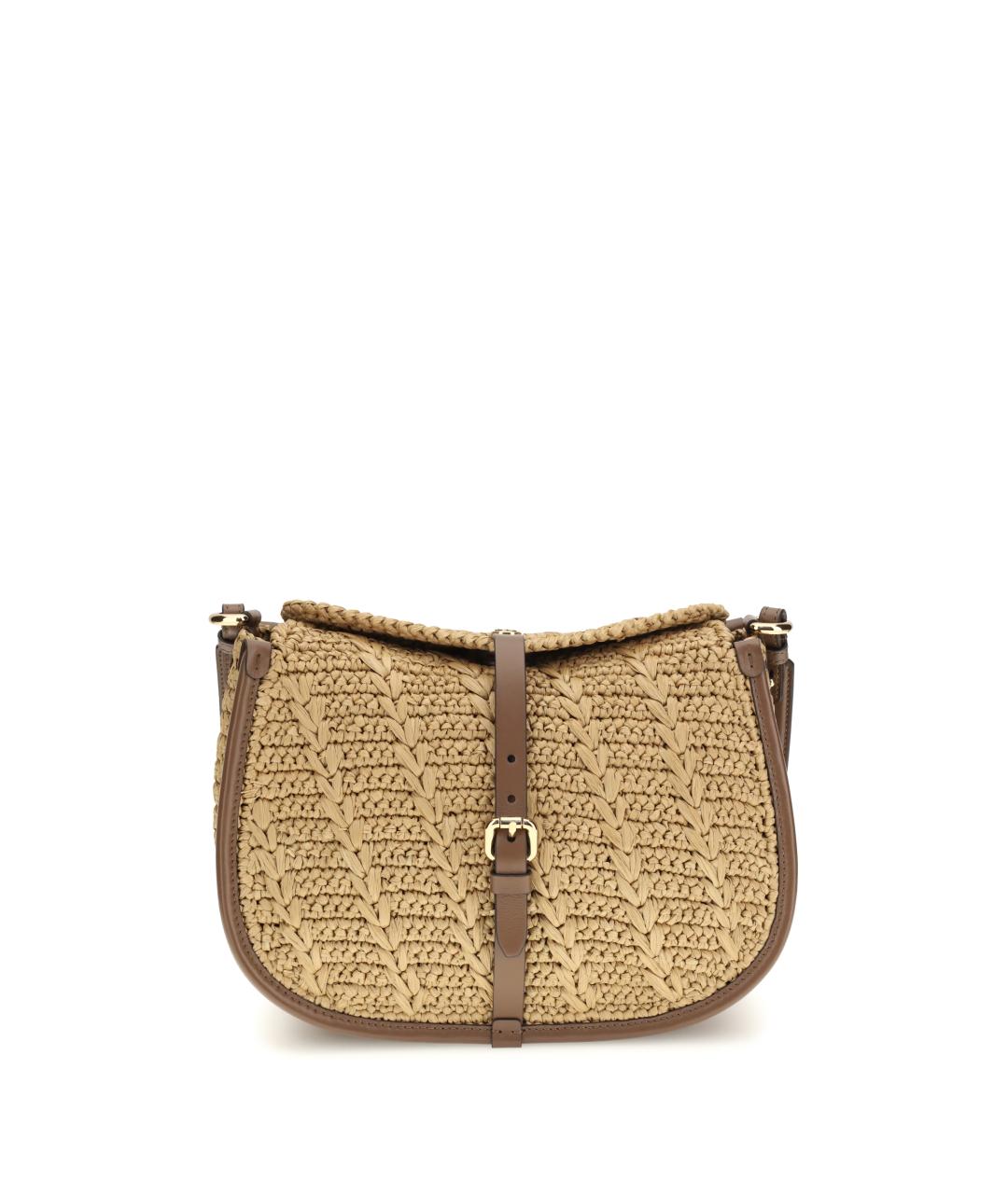 ETRO Бежевая пелетеная сумка через плечо, фото 1