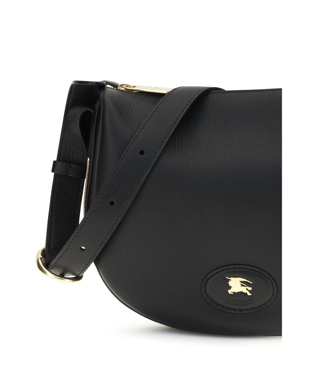 BURBERRY Черная кожаная сумка через плечо, фото 4