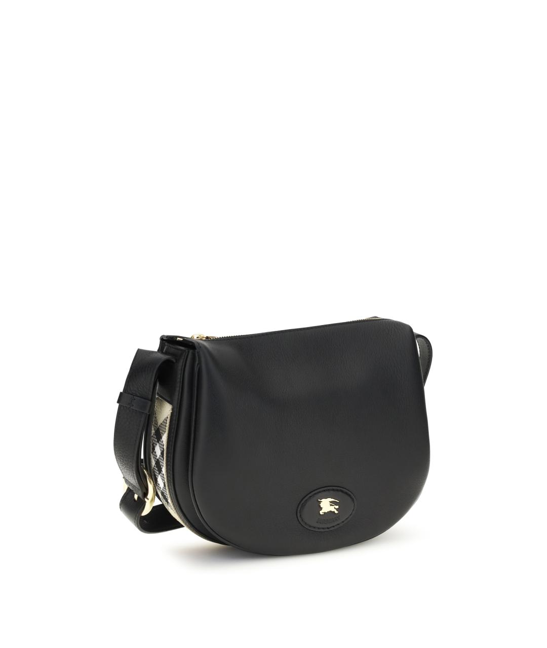 BURBERRY Черная кожаная сумка через плечо, фото 2