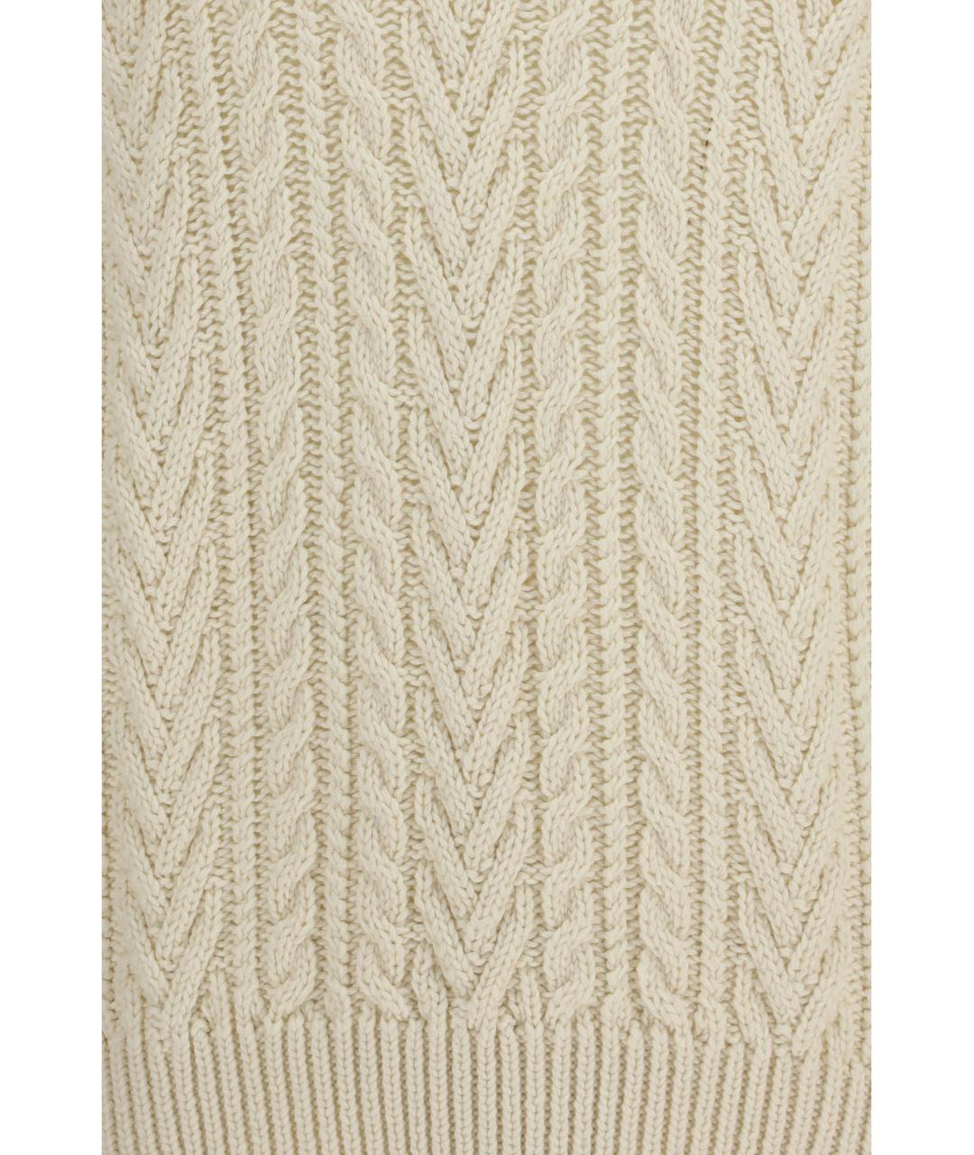 LORO PIANA Бежевый кашемировый джемпер / свитер, фото 3