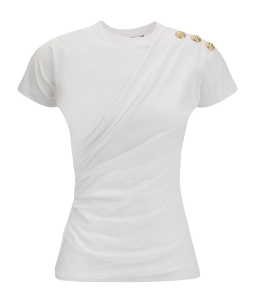 BALMAIN Белая хлопковая футболка, фото 1